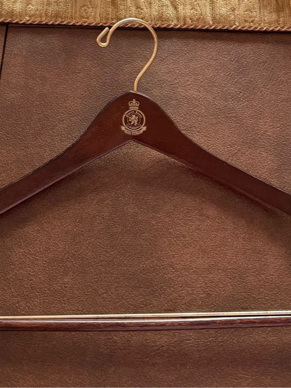 Premium Brown Wooden Suit Hanger with Gold Hook